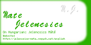 mate jelencsics business card